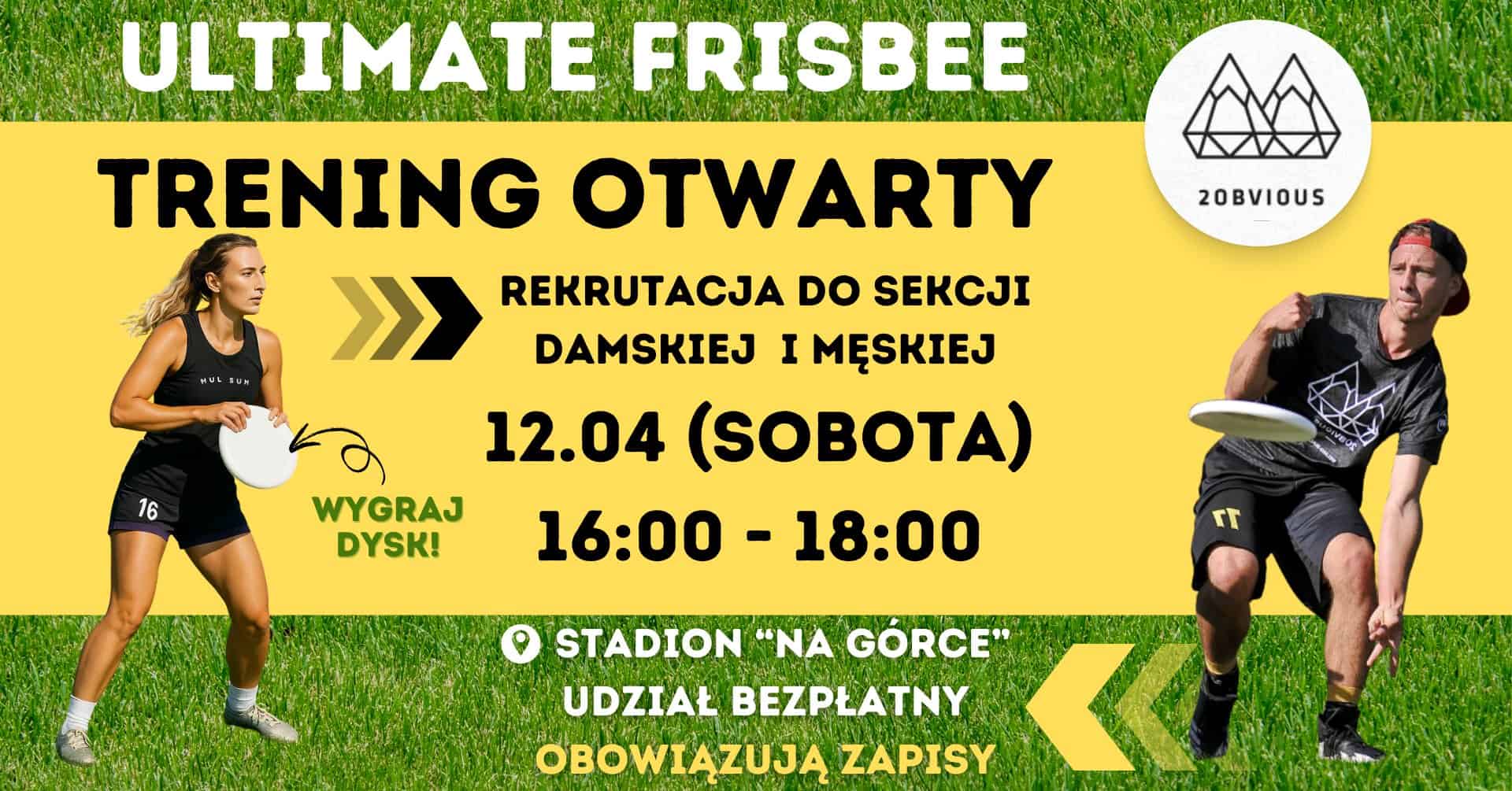 Otwarty trening ultimate Frisbee Bielsko-Biała z drużyną 2obvious